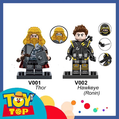 [Một con] Đồ chơi Minifigures lắp ráp Thor V001 , Ronin ( Hawkeye ) V002 , Thanos V005 Marvel siêu anh hùng