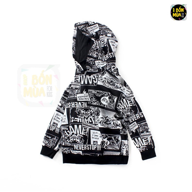 Áo Có Mũ Cho Bé Trai 20-40KG 🍐🍐 Áo Hoodie Bé Trai Size Đại Chất Da Cá - Shop Bốn Mùa
