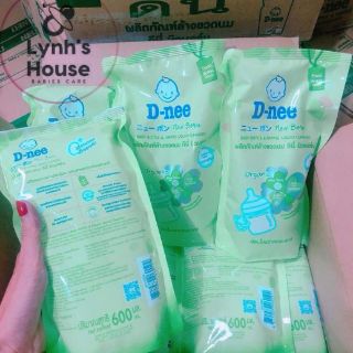 🍼Túi nước rửa bình sữa D-nee Thái Lan -600ml🍼