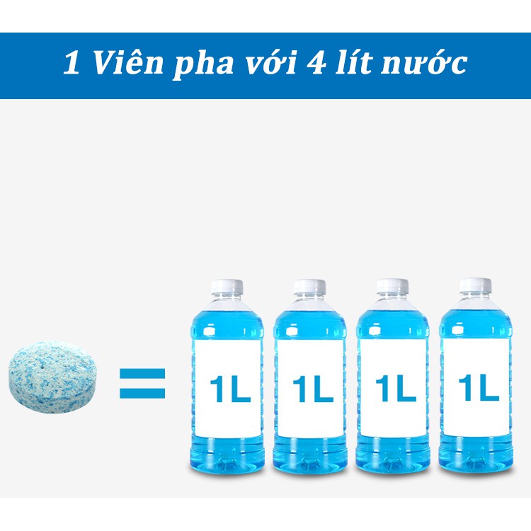 Combo 50 viên sủi rửa kính xe ô tô hiệu ứng lá sen