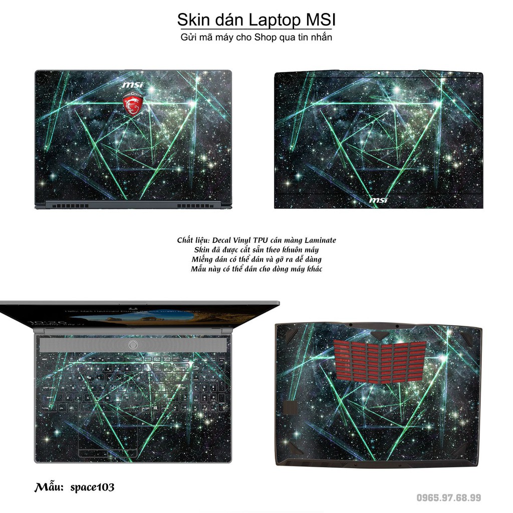 Skin dán Laptop MSI in hình không gian _nhiều mẫu 18 (inbox mã máy cho Shop)