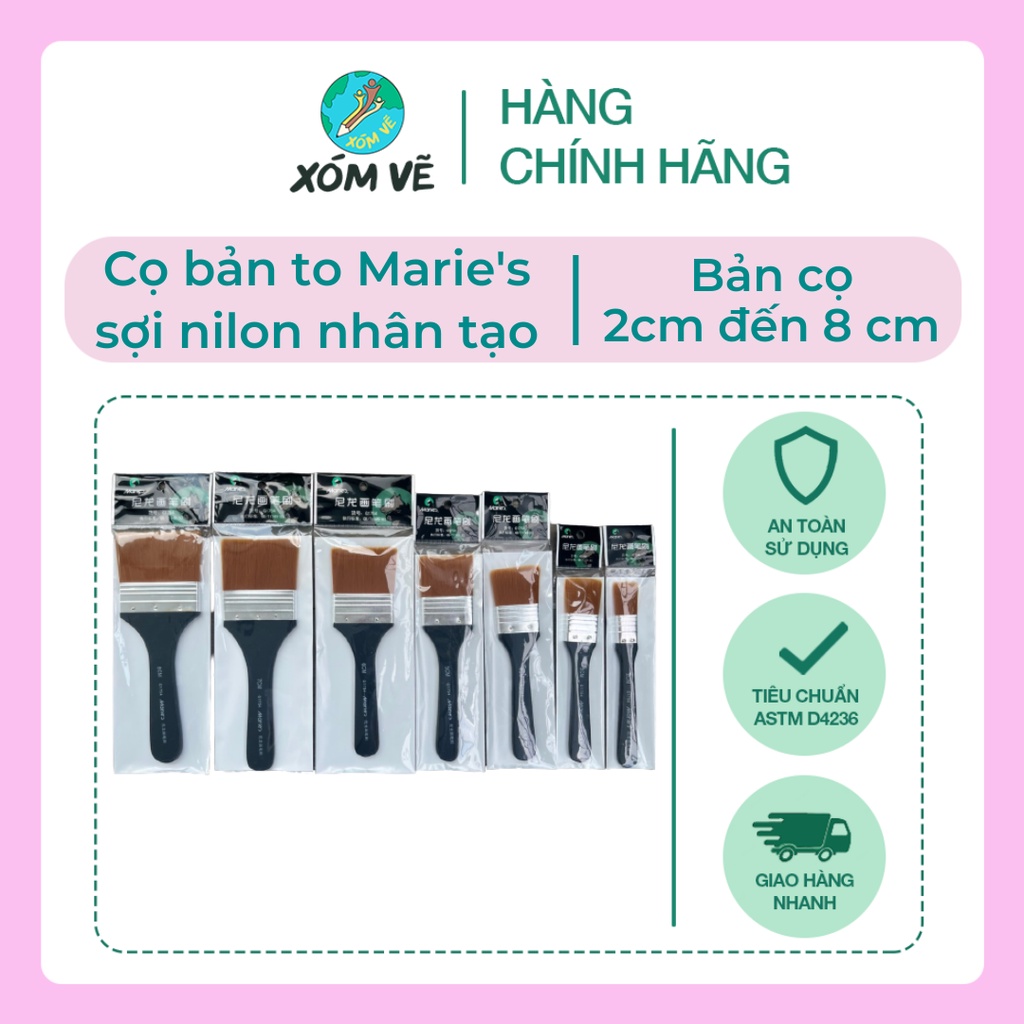[XÓM VẼ] Cọ bản to/panh-xô Marie's lông nhân tạo G1754 nhiều size.