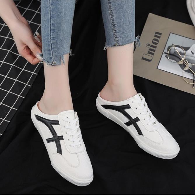 Giày Thể Thao Đạp Gót,Giày Sneaker Sục nữ da pu mới nhất