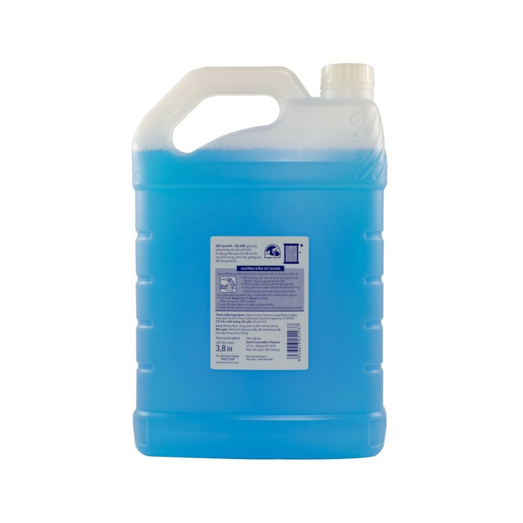 Nước Lau Kính GIFT Sắc Biển Tươi Mát Can 3,8L - Siêu Tiết Kiệm