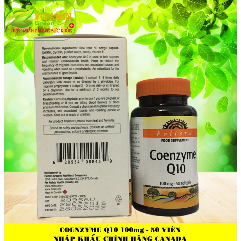 COENZYME Q10 BẢO VỆ TIM MẠCH - CHỐNG LÃO HÓA 100mg-50 viên | NHẬP KHẨU CHÍNH HÃNG CANADA