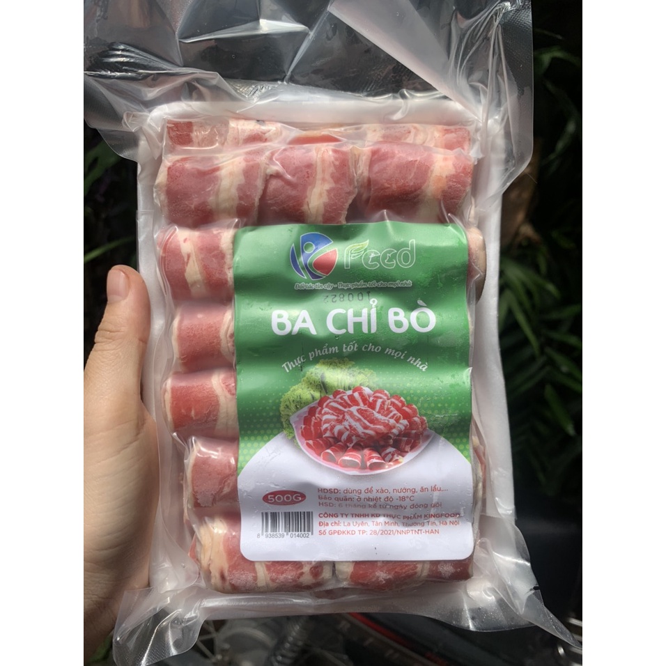 Ba chỉ bò Mỹ thả lẩu/nướng kingfood 500g ( Giao hàng tại Hà Nội 30p -1h)