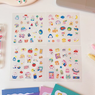 Sticker trong suốt trang trí đáng yêu