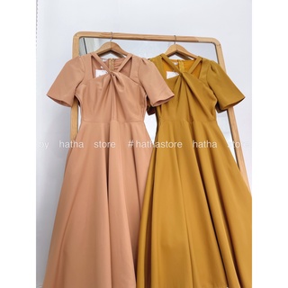 Đầm midi xoắn ngực có bigsize tay ngắn che khoét điểm kèm ảnh thật