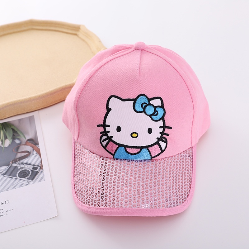 Mũ lưỡi trai cho bé gái từ 2-8 tuổi họa tiết hoạt hình Mèo Kitty cá tính dễ thương PK90