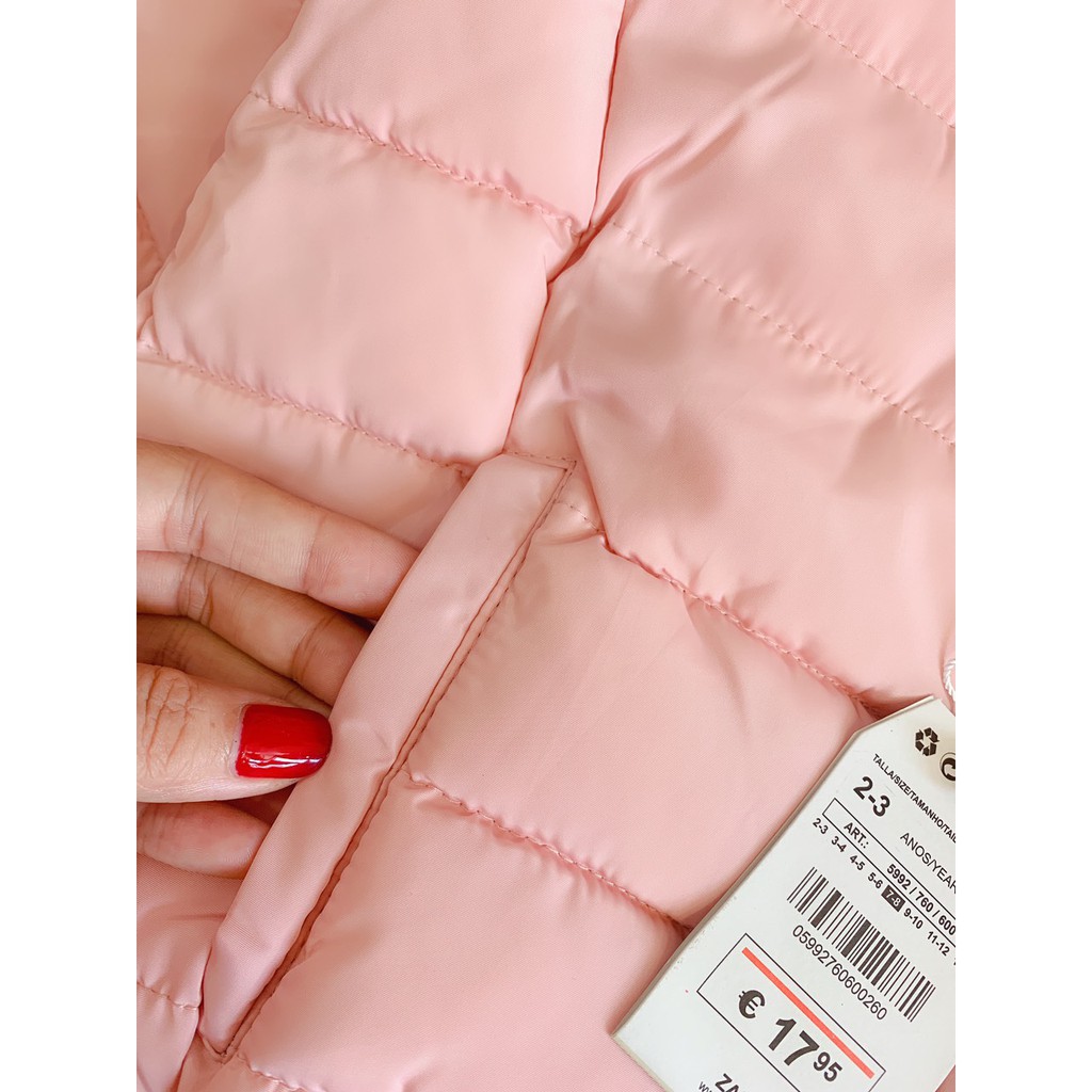 Áo phao ZARZ nót lông cừu cho bé gái hàng xuất dư