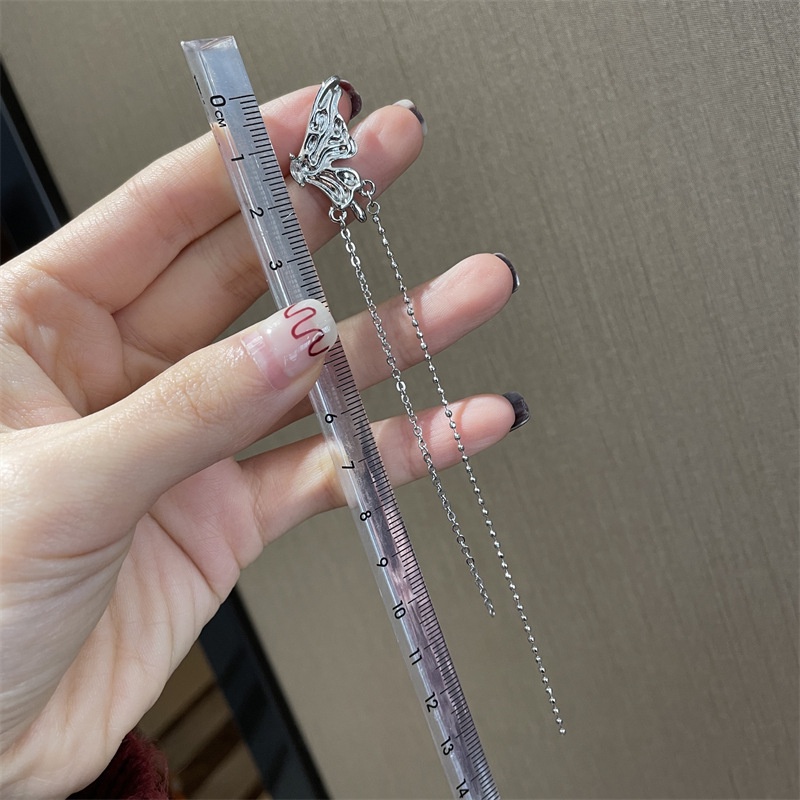 Bông Tai Dạng Kẹp Hình Bướm Dài Không Cần Xỏ Lỗ Thời Trang Mùa Hè 2022 Cho Nữ