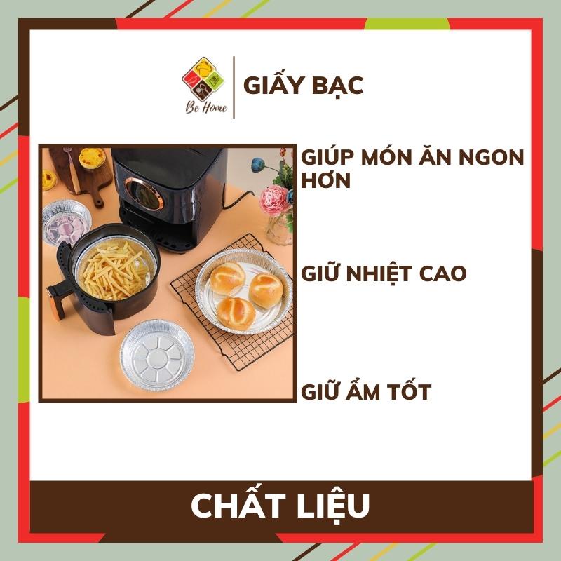 Bát giấy bạc tròn thấm dầu mỡ cho nồi chiên không dầu Behome Giấy lót nồi chiên [SET 10 CÁI]