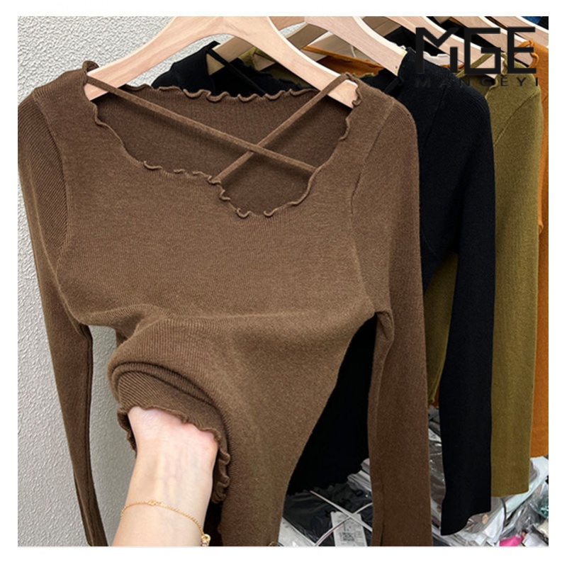 Áo Sweater Dệt Kim Tay Dài Thiết Kế Độc Đáo