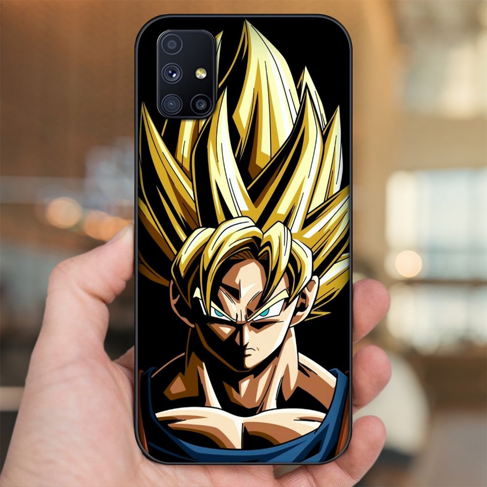 Ốp lưng Samsung M51 viền đen in hình Goku Dragon Ball