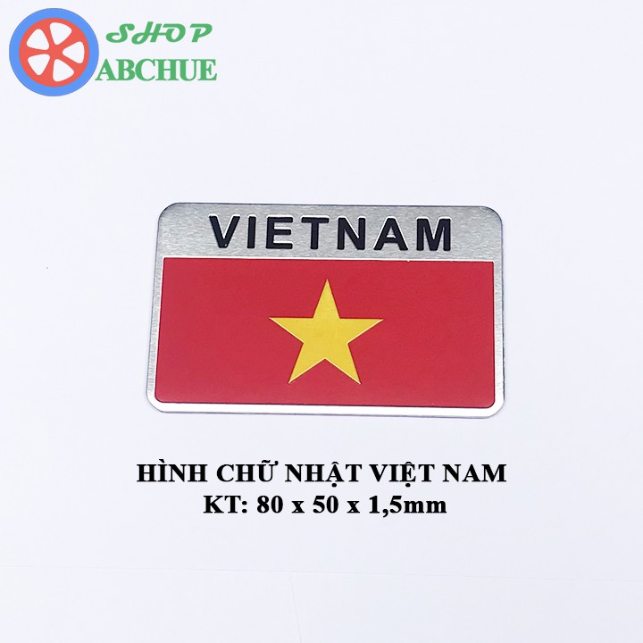 Logo Cờ Việt Nam Hợp Kim Nhôm Dán Trang Trí Ô Tô Xe Máy