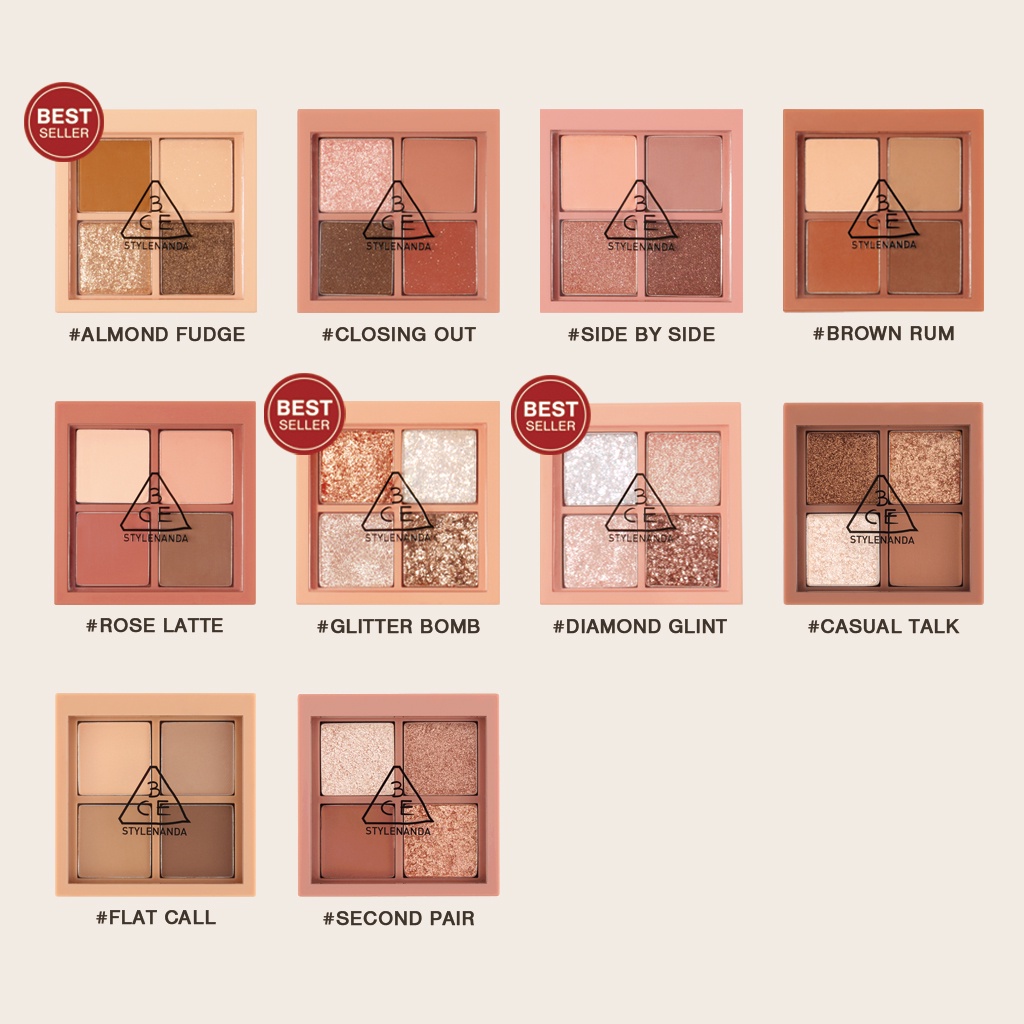 Bảng phấn mắt 3CE 4 màu cỡ nhỏ nhiều màu 3.2g 3ce Mini Multi Eye Color Palette 3.2g Small Eye Shadow Table | Official Store 4 Shades Eye Make up Cosmetic