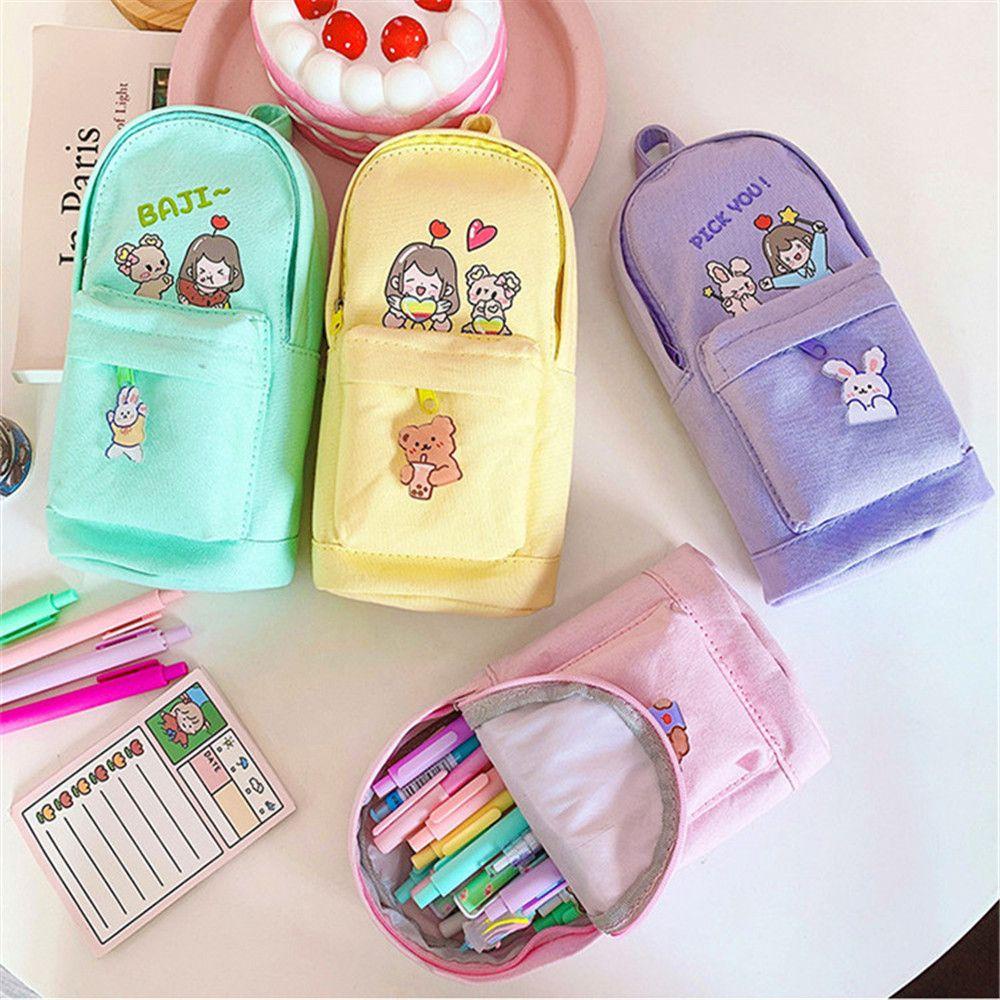 Bóp Viết Vải Canvas Cỡ Lớn Kiểu Hàn Quốc Dễ Thương