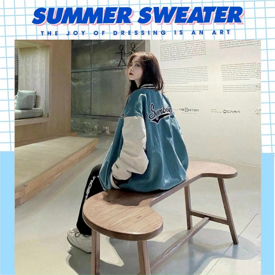 ÁO kHOÁC BOMBER NHUNG BADGE - FREESIZE SUMMERSWEATER