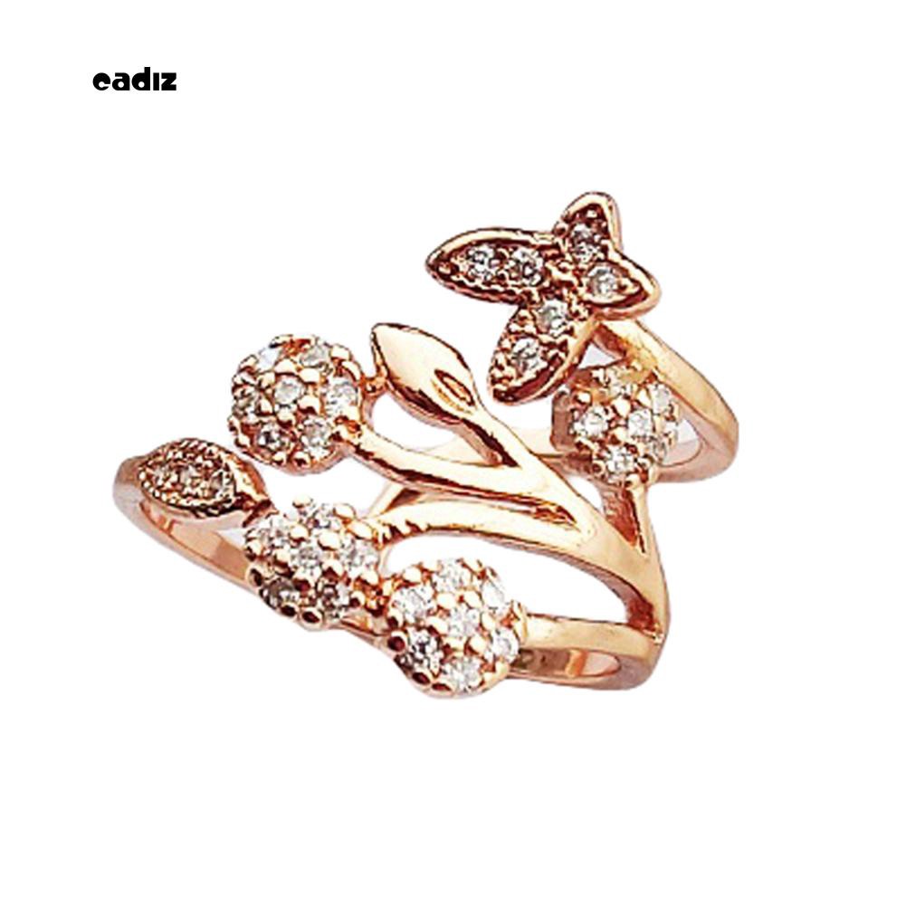 Nhẫn đính hôn nữ mạ bạc hình bươm bướm