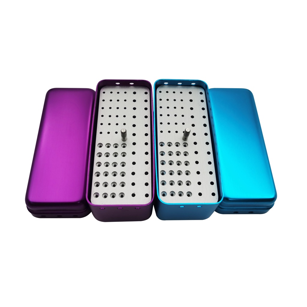 Hộp Khử Trùng Nha Khoa 72 Lỗ Bằng Nhôm Có Giá Đỡ Cho Burs