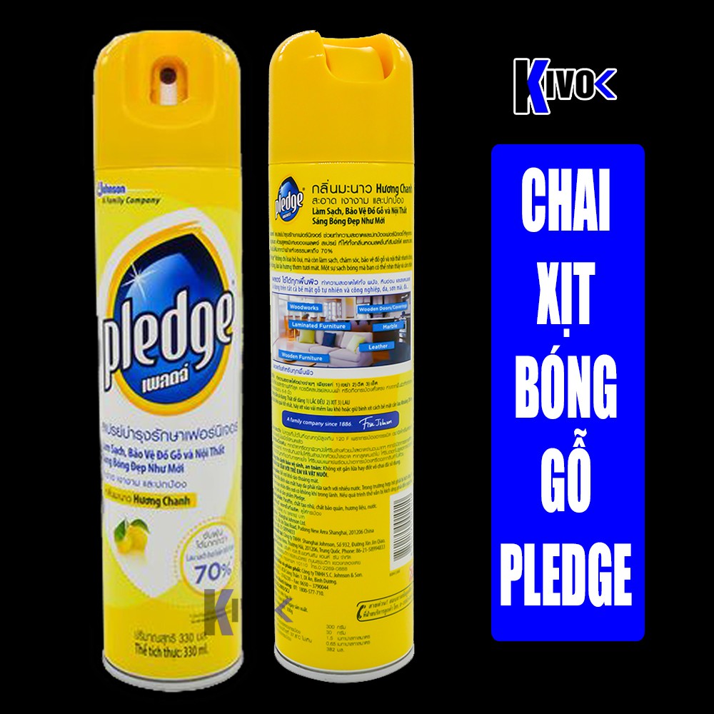 Bình Xịt Làm Bóng Đồ Gỗ PLEDGE 330ml CHÍNH HIỆU - Chai Sơn Xịt Đánh Bóng Gỗ CAO CẤP