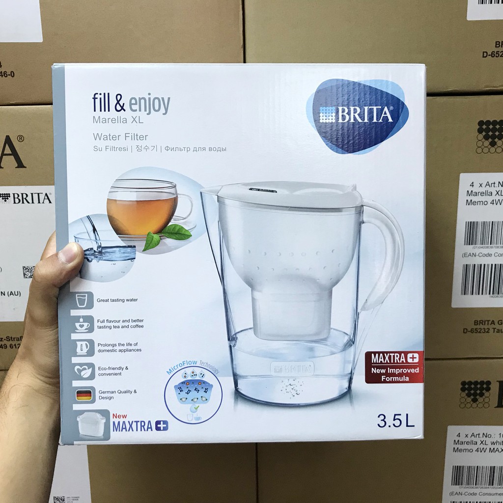 Bình lọc nước BRITA MARELLA XL - 3,5l (có sẵn 1 lõi lọc Maxtra Plus)