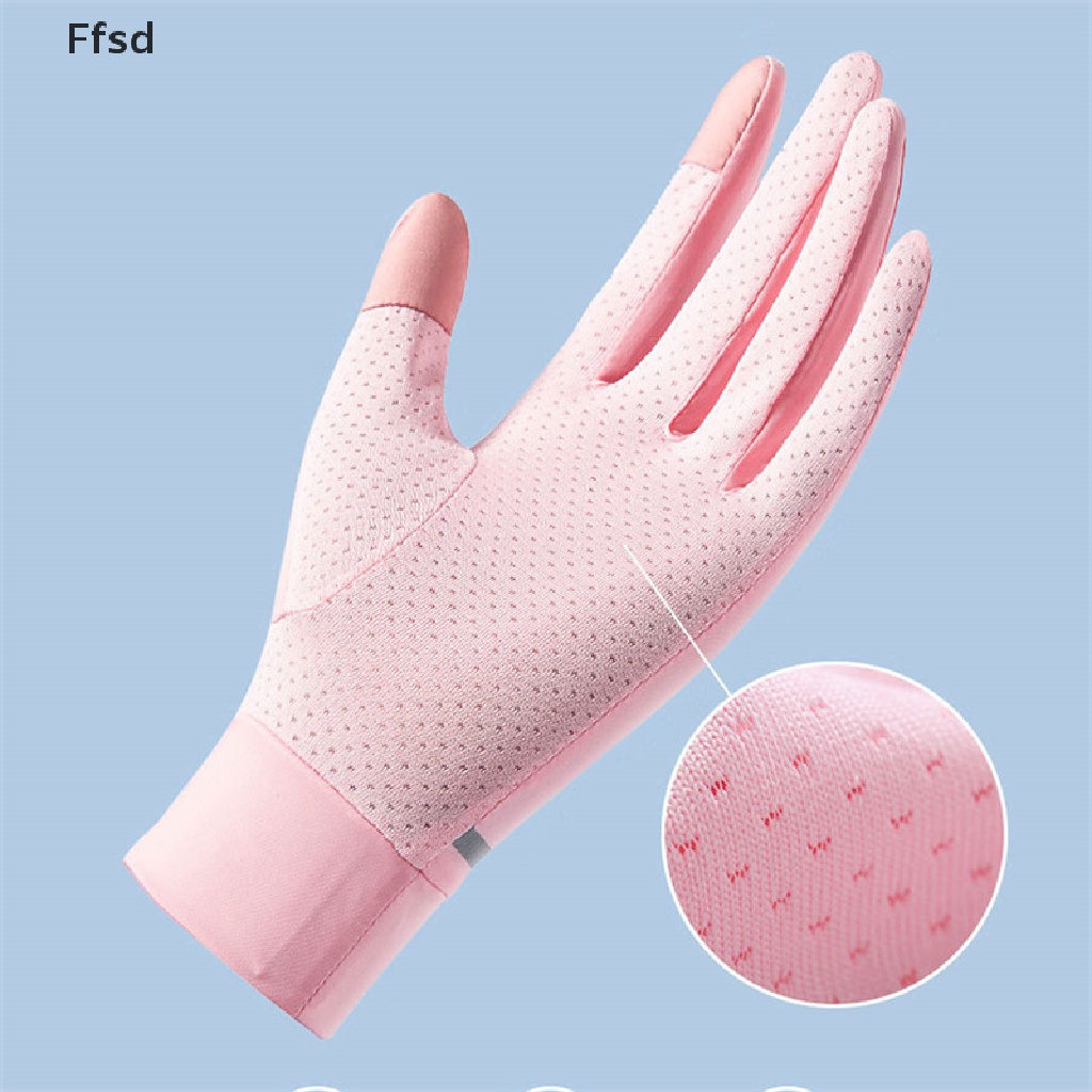 {Ffsd} Găng Tay Lái Xe Bằng Lụa Lạnh Mỏng Phối Lưới Thoáng Khí Chống Nắng Thời Trang Mùa Hè Cho Nữ * Hot