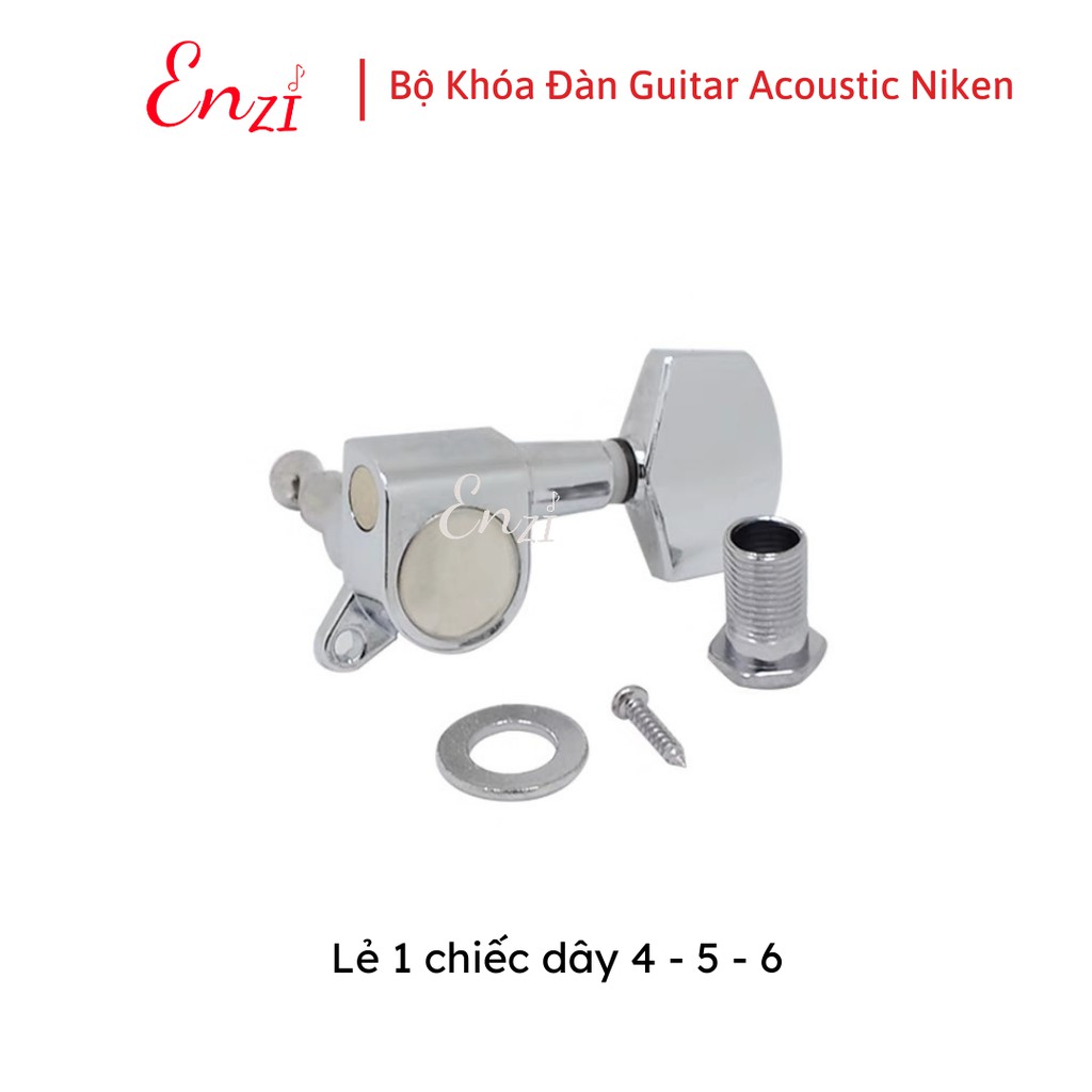 Bộ khóa đúc đàn guitar acoustic chất liệu niken chống rỉ cao cấp Enzi