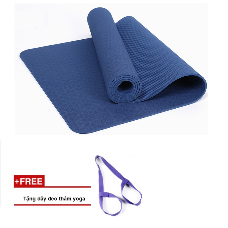 Thảm tập yoga TPE 1 lớp cao cấp Zeno 6mm (xanh đậm)