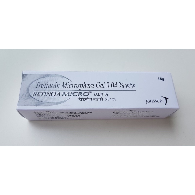 Tretinoin Microsphere Gel  0,04 % Kem giảm mụn chống lão hóa mờ thâm 15g Ấn Độ