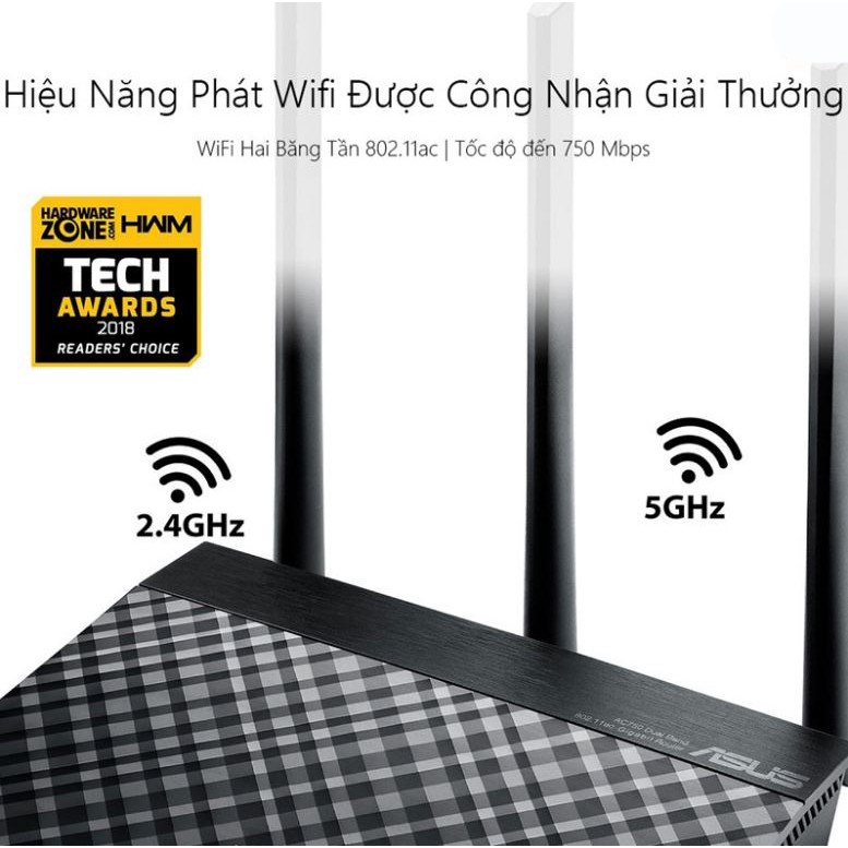 Bộ định tuyến Router Wifi ASUS RT-AC53 Hai băng tần AC