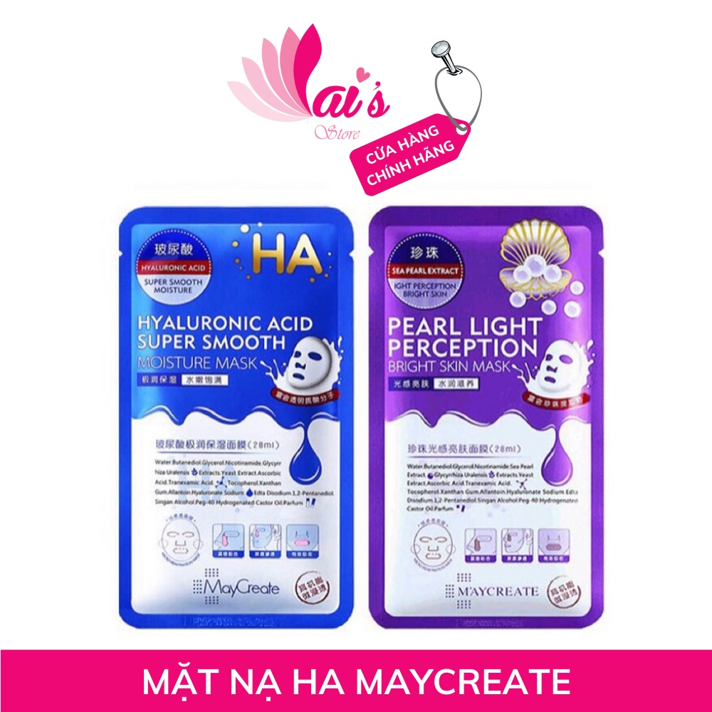 Mặt Nạ HA Maycreate Axit Hyaluronic Dưỡng Ẩm, Làm Sáng Da