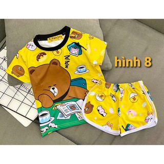 Bộ thun lạnh tay ngắn cho bé gái 10 đến 21ký - Quần áo trẻ em
