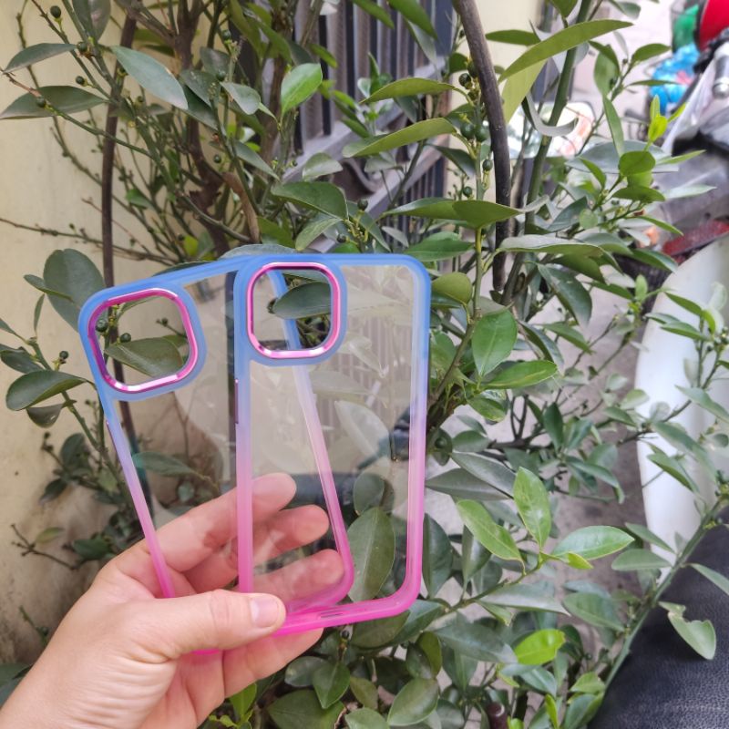 Ốp Điện Thoại Lưng Cứng Trong Suốt Màu  Cầu Vồng Cho iPhone 11
