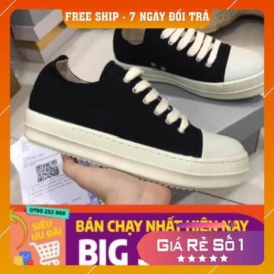 [Sale 3/3] [ 💝 GIÁ SALE] Giày rick owen cổ thấp 🌟  R🔥E🔥P 1:1 VN đế thơm Full box + Bill Sale 11 ,