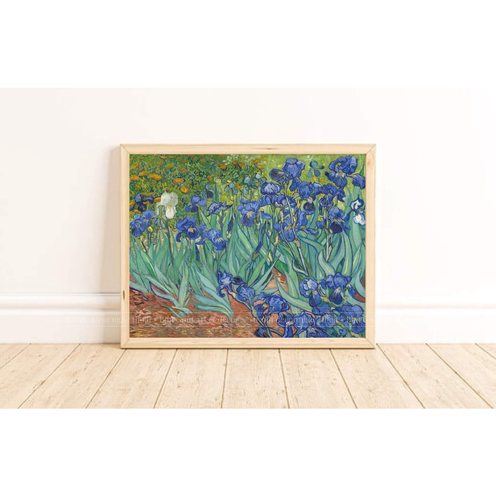 Tranh canvas 💜 NGHỆ THUẬT SIÊU ĐẸP 💜 treo tường Van Gogh - HOA DIÊN VĨ - decor trang trí phòng