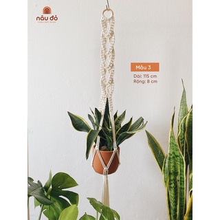 Dây macrame treo chậu cây handmade (kèm móc treo chữ S)