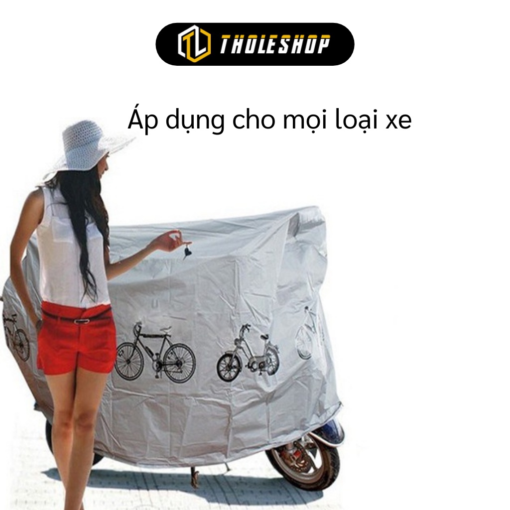 Áo Phủ Xe Máy - Bạc Trùm Xe, Che Xe Đạp Chống Bụi, Mưa Nắng Cao Cấp 3402