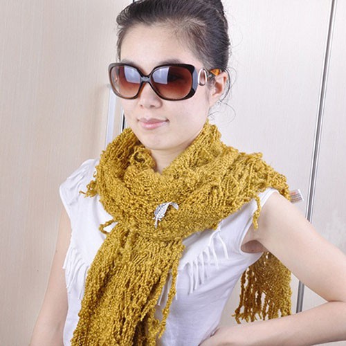 Trâm cài thiết kế hình chiếc lá có đính đá thời trang