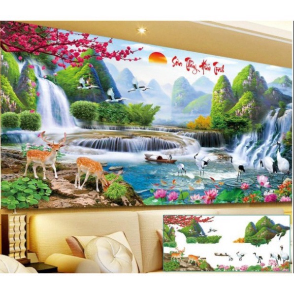 {Tặng thêm bút đính} Tranh Đính Đá Phong Cảnh - Bộ KÍT khách mua về tự đính và đóng khung tranh | BigBuy360 - bigbuy360.vn