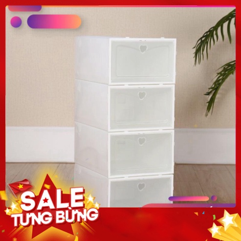 Hộp Đựng Giày Nắp Nhựa Trong Suốt Size 33x23x13,5cm Màu Sắc Đa Dạng