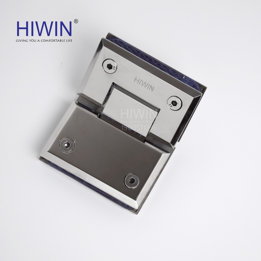 Bản lề phòng tắm kính 135 độ cân mặt gương inox 304 Hiwin HG-006 (dày 5mm)