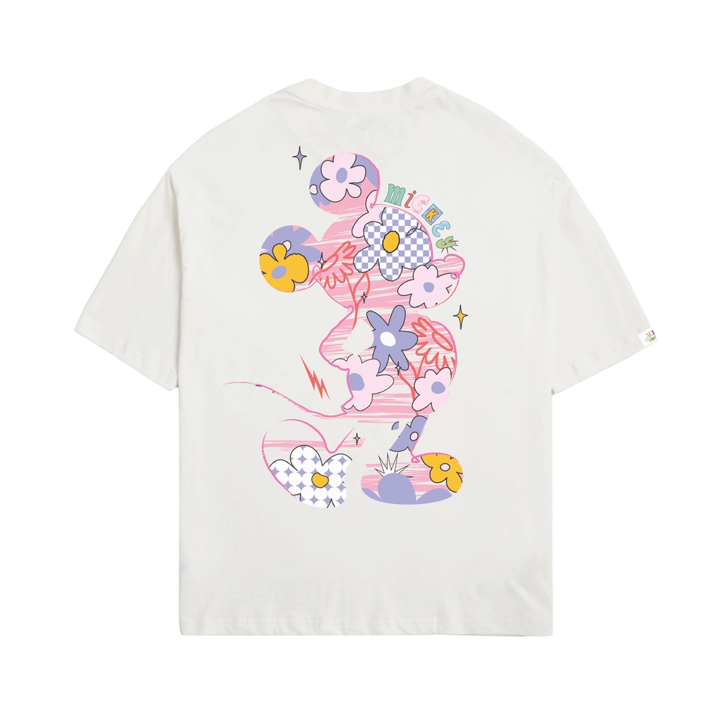 Áo Thun BOO Unisex Dáng Rộng In Graphic Logo Mickey Họa Tiết Hoa Kidult BZL