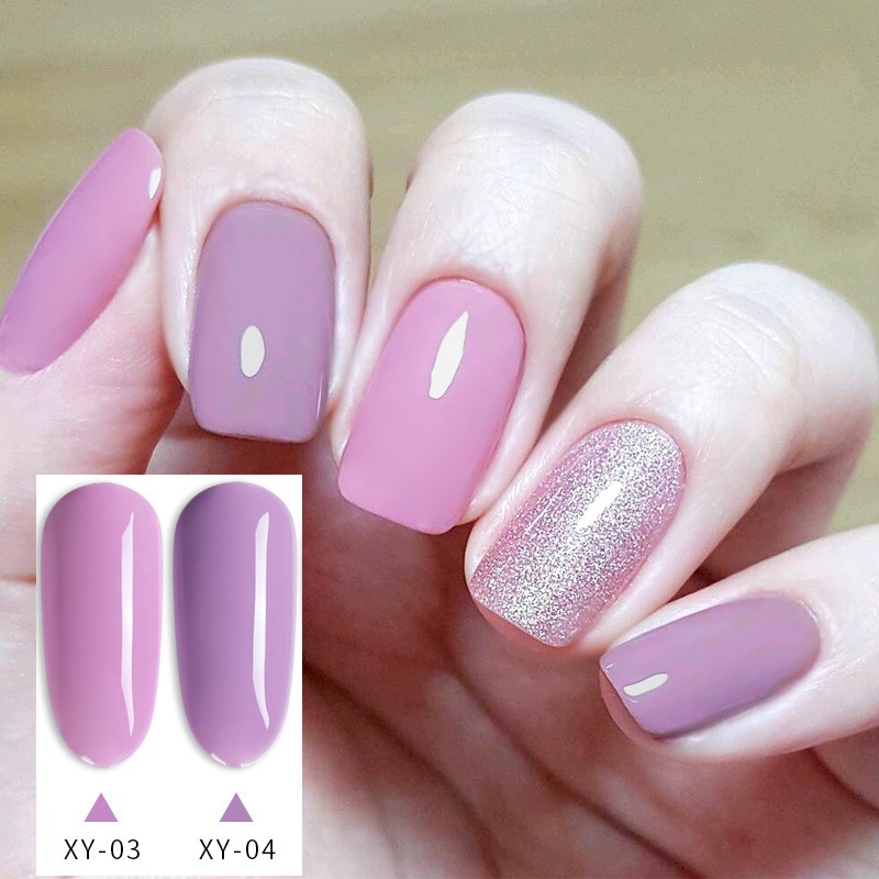 Sơn gel AS dùng máy hơ gel sơn nail Sơn móng tay gel tone tím nhạt tím nhẹ nhàng NAIL SUZY mã XY 15ml