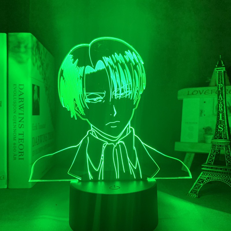 Đèn ngủ Captain Acrylic 3d Đèn Levi 'S Ackerman Attack on Titan siêu sáng