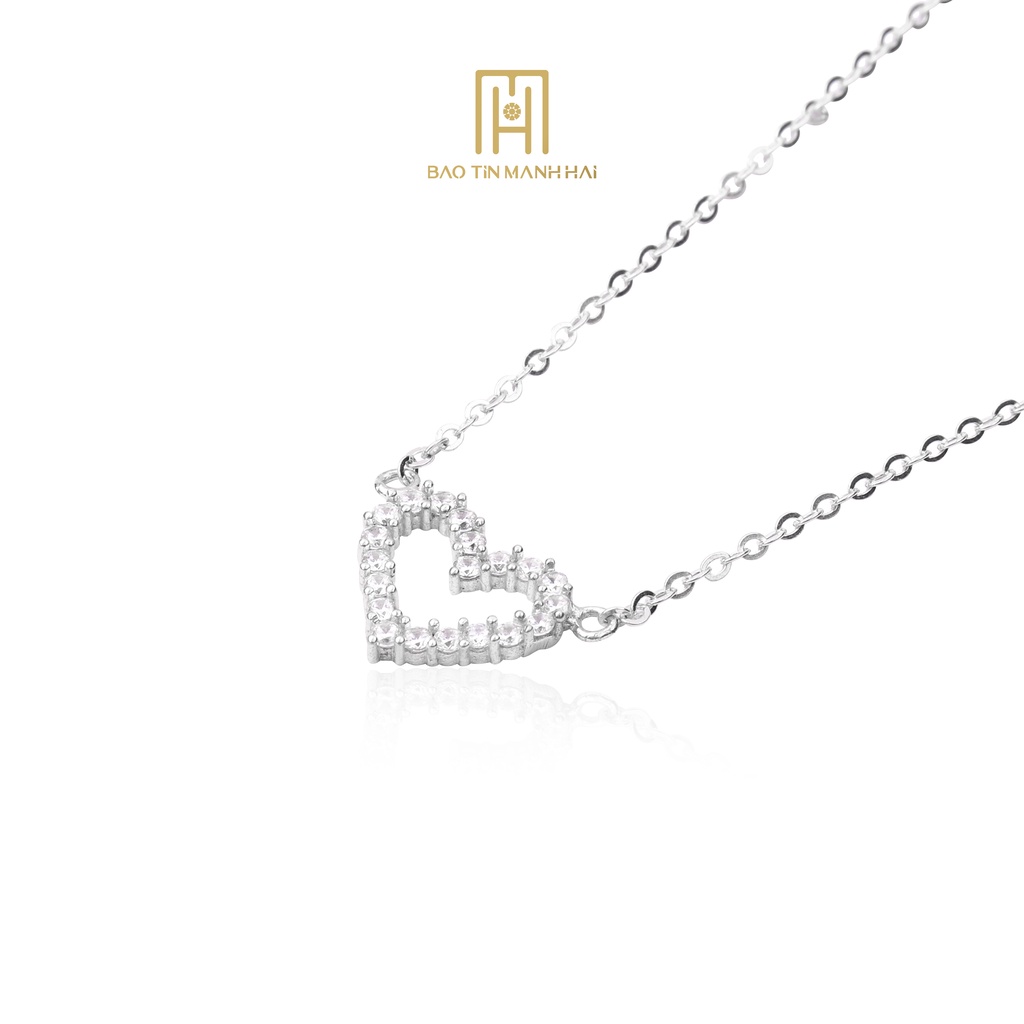 Dây chuyền Bạc ta hình trái tim phong cách Hàn Quốc DB02 Bảo Tín Mạnh Hải