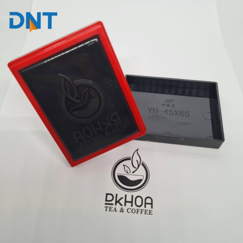 Con dấu in logo YH4565. Dấu in logo thương hiệu lên hộp carton, túi giấy, túi nilon, ly nhựa PET