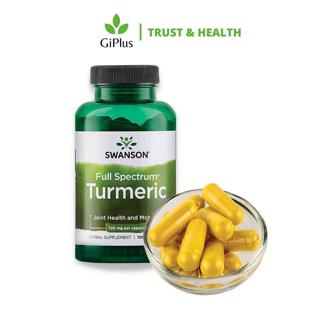 Viên Uống Tinh Chất Nghệ Swanson Turmeric 720mg (100 viên/lọ)