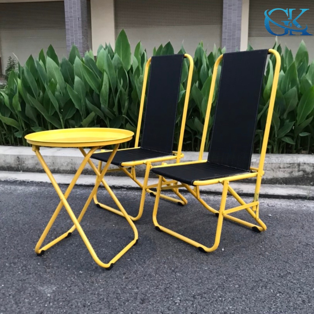 Bộ 4 ghế 1 bàn lưng cao 85cm, lưới có lò xo chịu lực tạo độ êm ái, sắt sơn màu tĩnh điện, chịu tải trên 100kg
