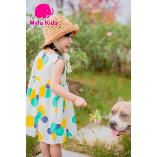 [ HÀNG CÓ SẴN] Đầm bé gái 8 tháng- 35kg - Myla Kids- chất liệu cotton